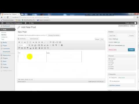 How to add a table in wordpress
