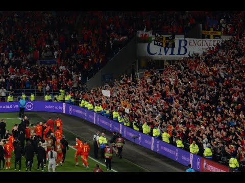 Wonderful - Austrian away block gives massive applause to Wales team after defeating their side