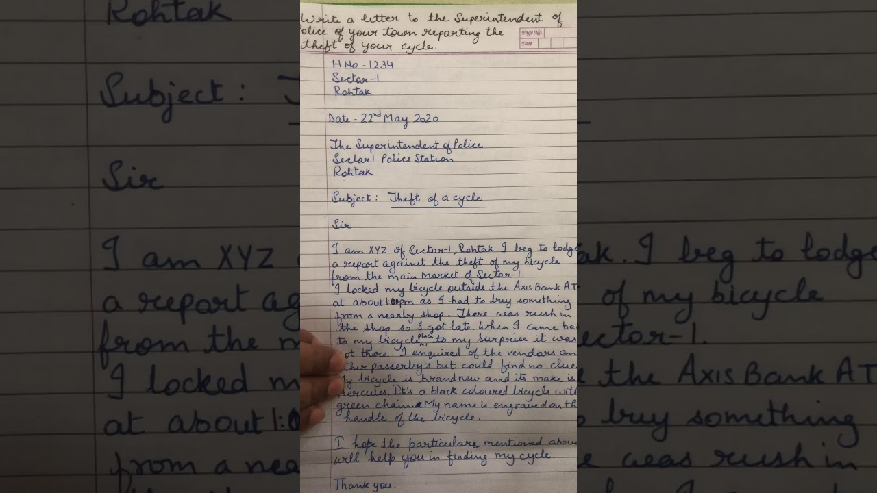 Class 6th Formal Letter - YouTube