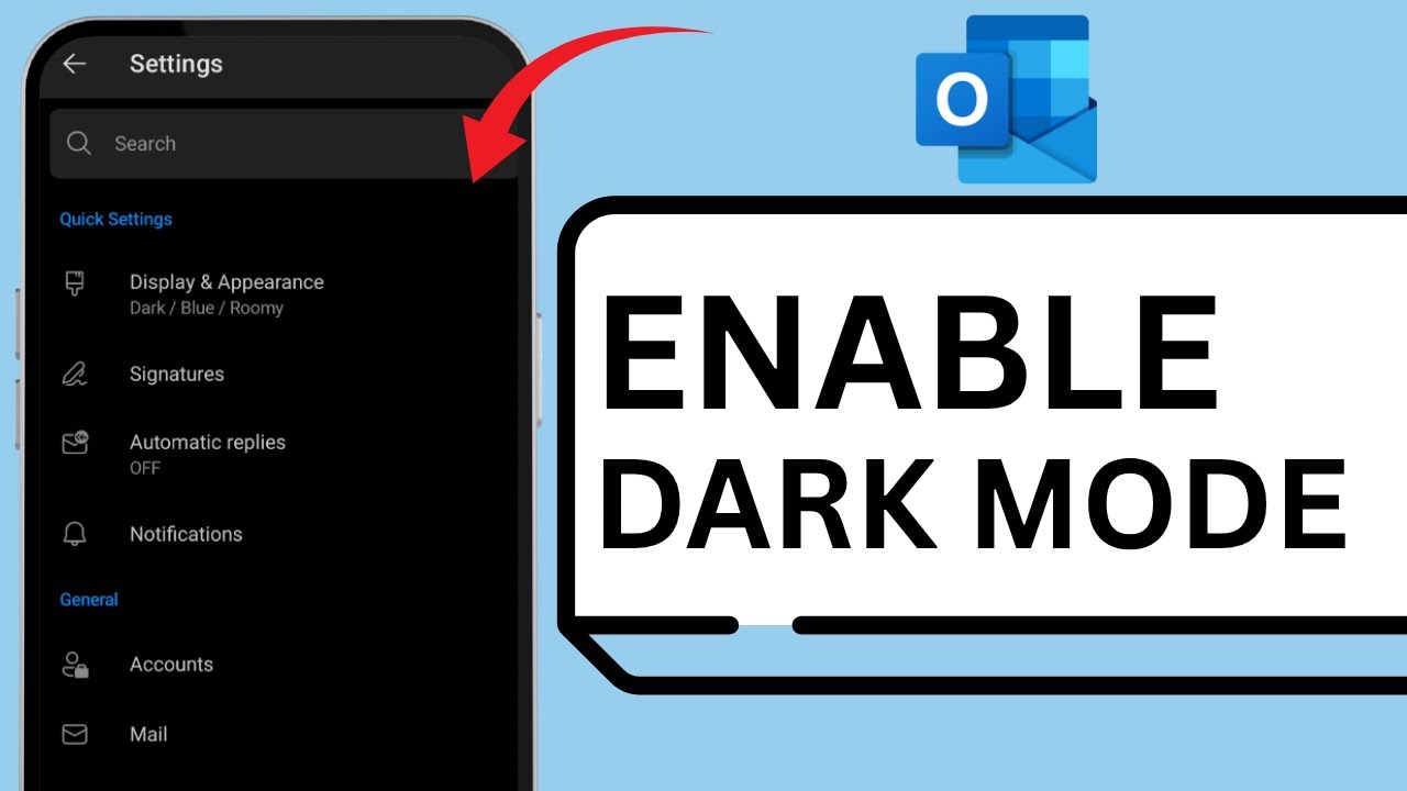 How to Turn On Dark Mode in Outlook - YouTube