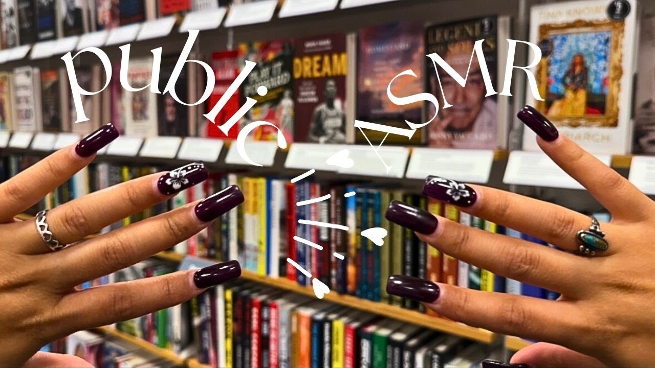 1 HR of ASMR in Public at the BIGGEST Barnes & Noble in Texas: Build up scratching, tapping (2 hand)