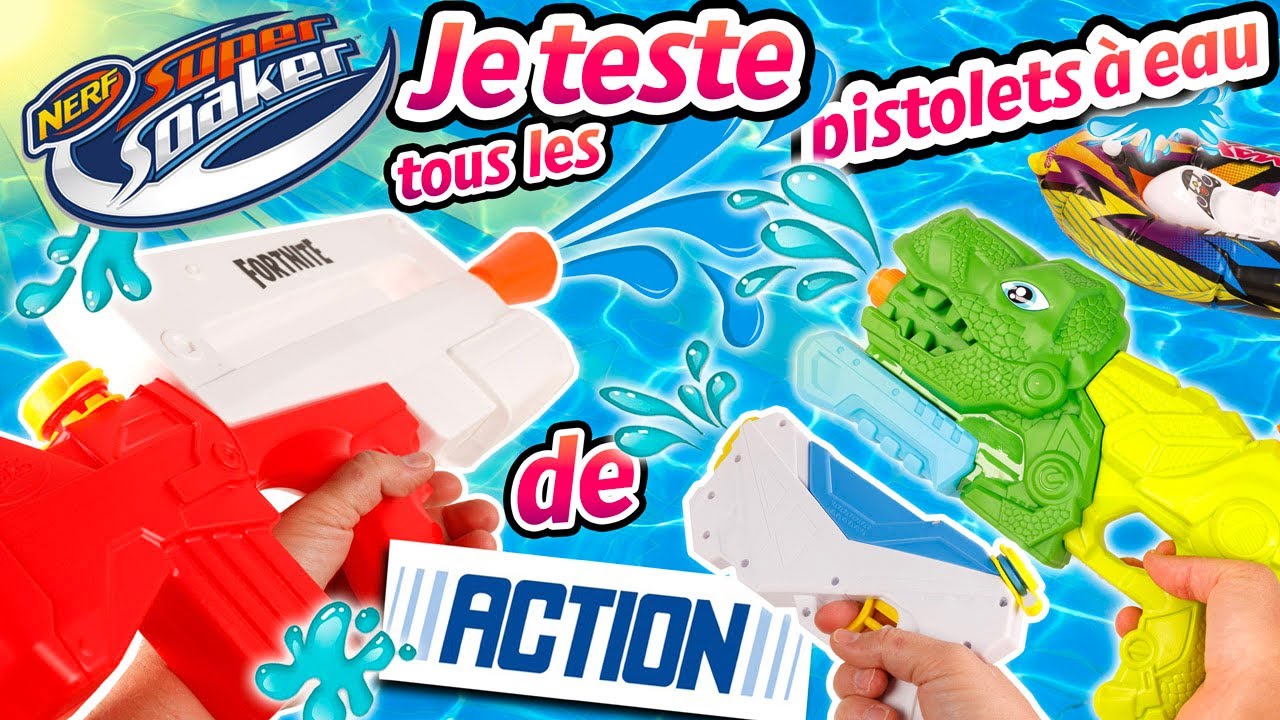 PISTOLETS à EAU Pas Chers chez ACTION Quel est le Meilleur Choix? JE TESTE TOUT EN PISCINE
