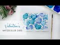 Watercolor beautiful Valentine's card - easy for beginners