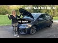 I PUT A V8 IN MY MOM’S TOYOTA COROLLA PRANK! *Hilarious Reaction*