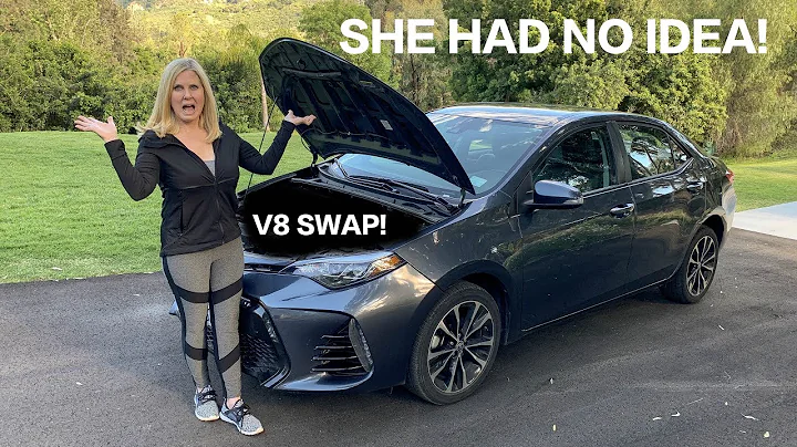 I PUT A V8 IN MY MOMS TOYOTA COROLLA PRANK! *Hilar...
