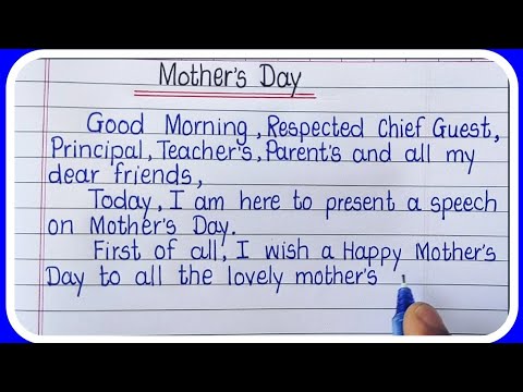 small speech on happy mothers day