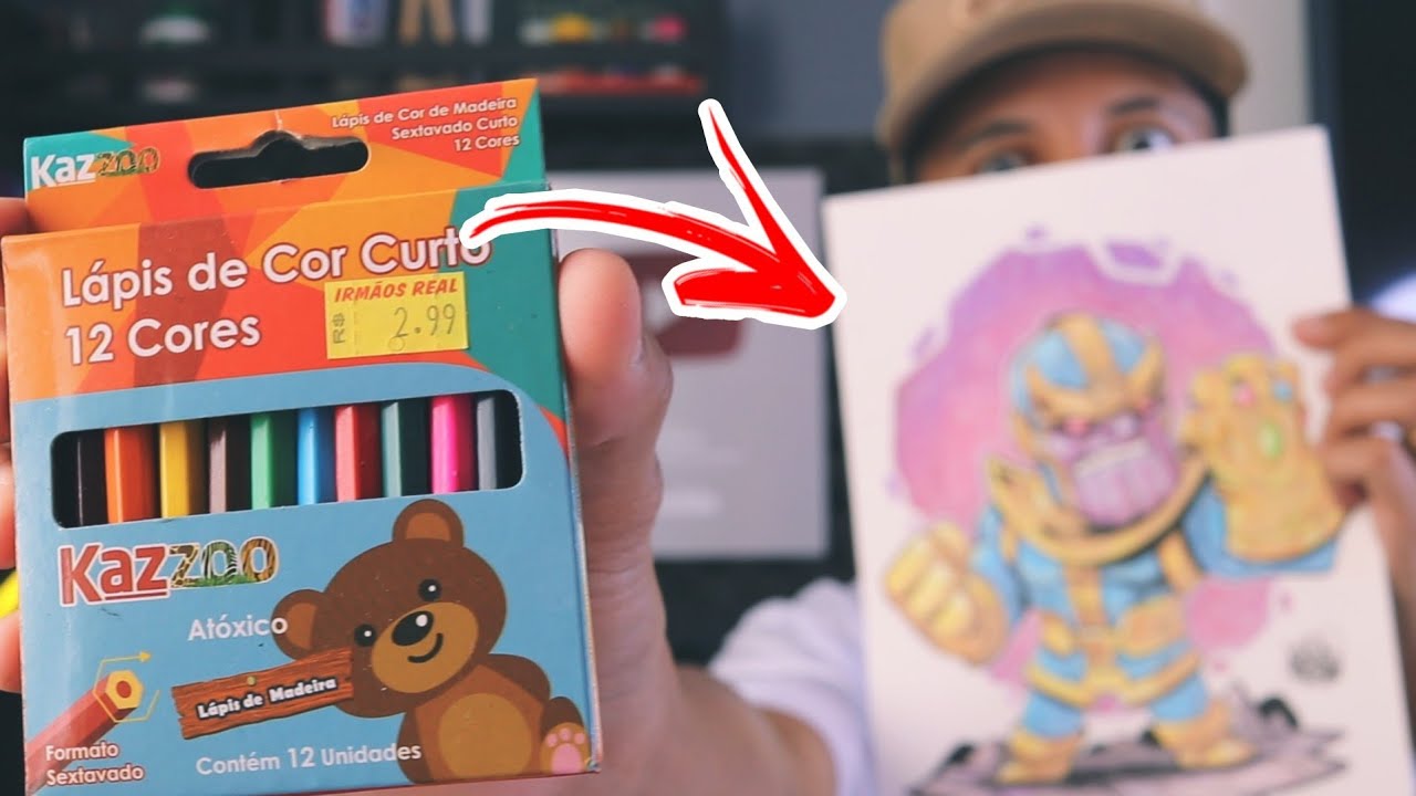 COLORINDO COM LÁPIS DE 3 REAIS  KAZOO - Deu Ruim!!!