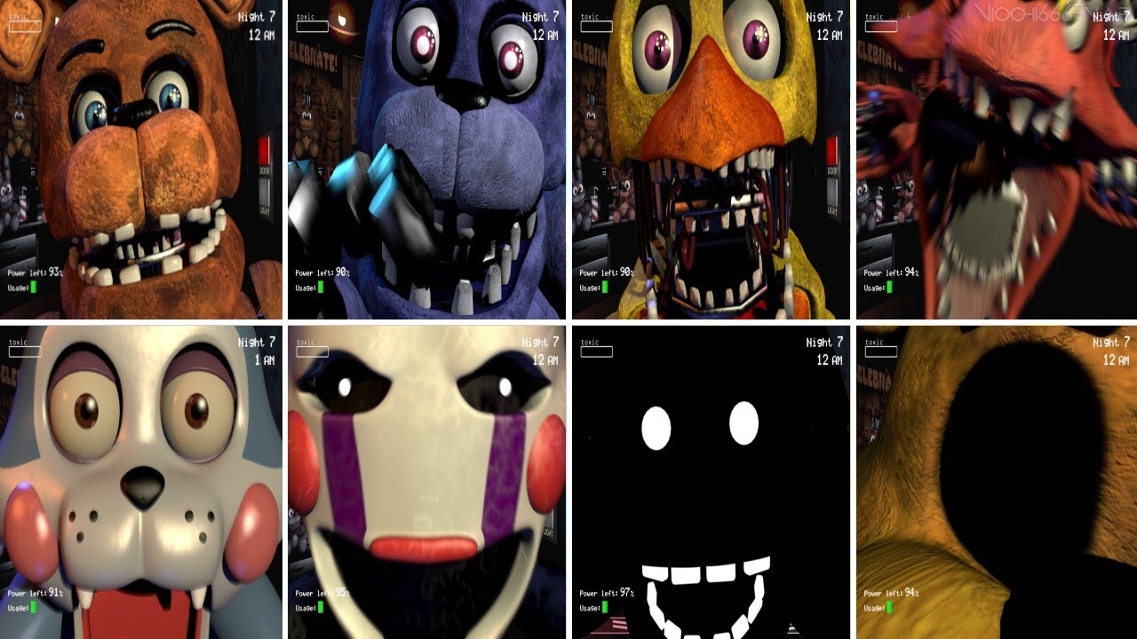 Five Nights at Freddy's 3 (2014) - All Jumpscares! (CompleteSet)