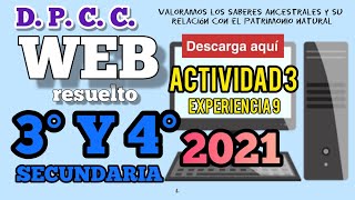 DPCC WEB 💻 TAREA RESUELTA - EXPERIENCIA 9 - ACTIVIDAD 3 - 3RO Y 4TO SECUNDARIA ✍