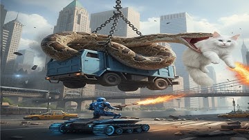 Incredible Animal Rescue: White Maine Coon Saved from Deadly Python Attack in City Alley