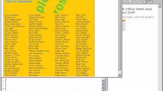 Office 2000 Help Easter Egg - Cast Of Characters