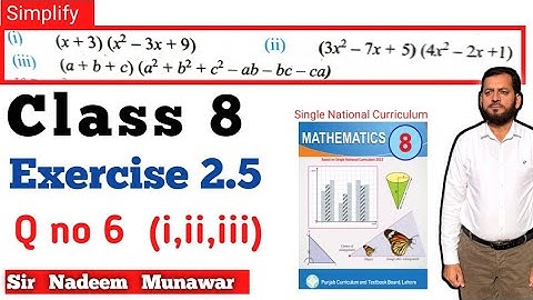 Class 8 Exercise 2.5 Q no 6 Ex 2.5 SNC Maths PTB Maths product of two algebraic expressions In Urdu