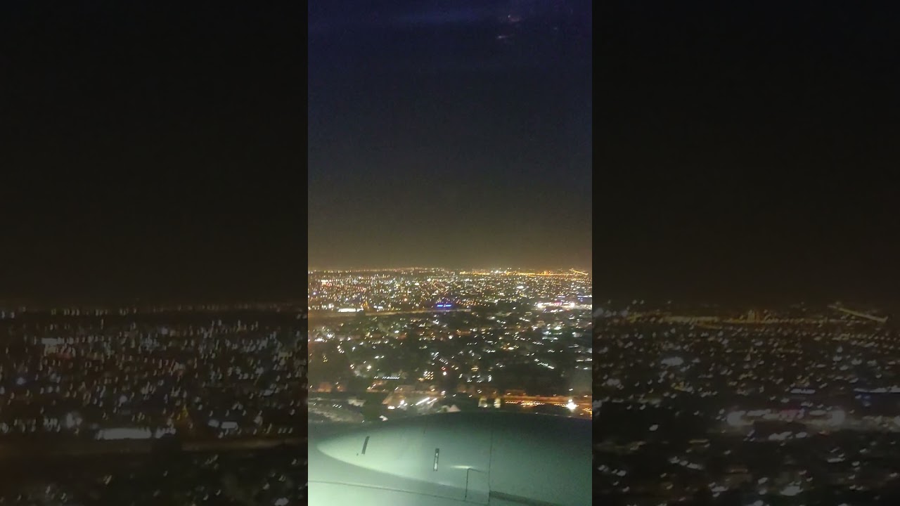 Dubai Airport Flydubai Night Landing 