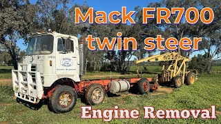 Mack FR700 Twin Steer engine removal