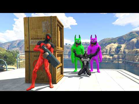 GTA 5 Funny Ragdoll - spiderman vs blue minion epic ragdoll EP#2