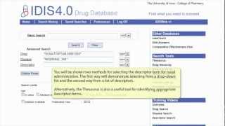 Descriptor Search - IDIS Drug Database
