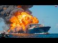Two Russian aircraft carriers carrying millions of tons of oil were completely destroyed and sank.
