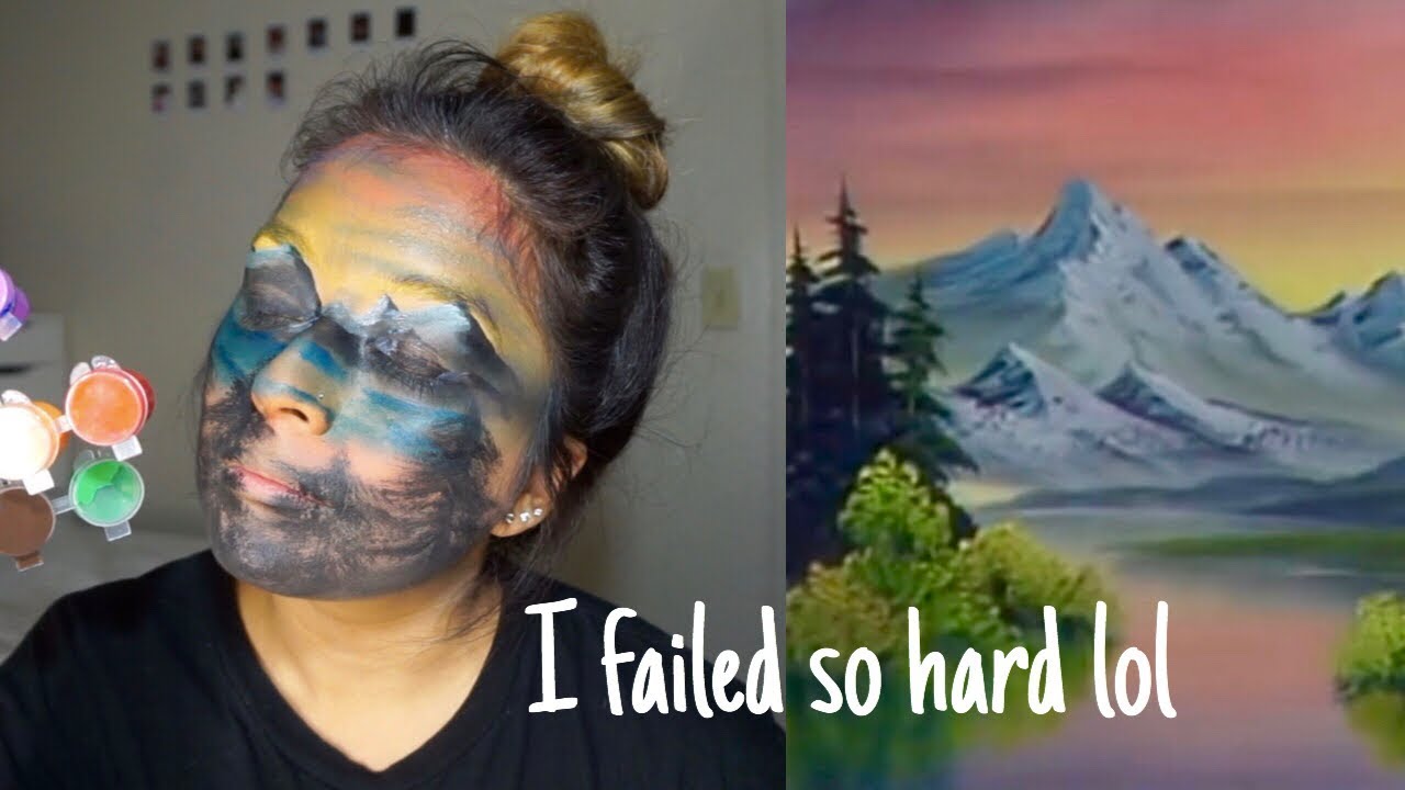 BOB ROSS PAINTING ON MY FACE YouTube