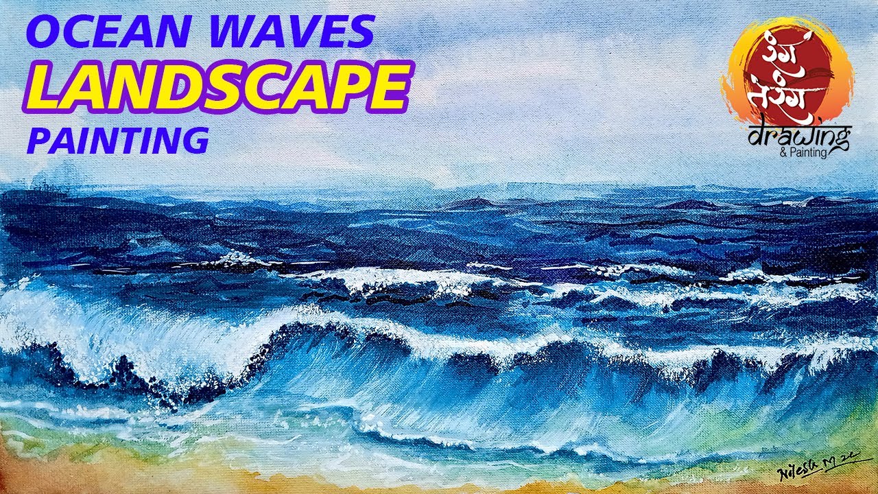 How to paint ocean waves with acrylic | How To Paint Sea Waves With ...