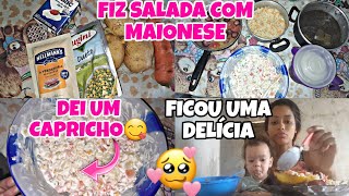 OLHA ESSE ALMOÇO DE SÁBADO🩷FIZ SALADA DE MAIONESE😋 DEI UM CAPRICHO NESSE ALMOÇO😍