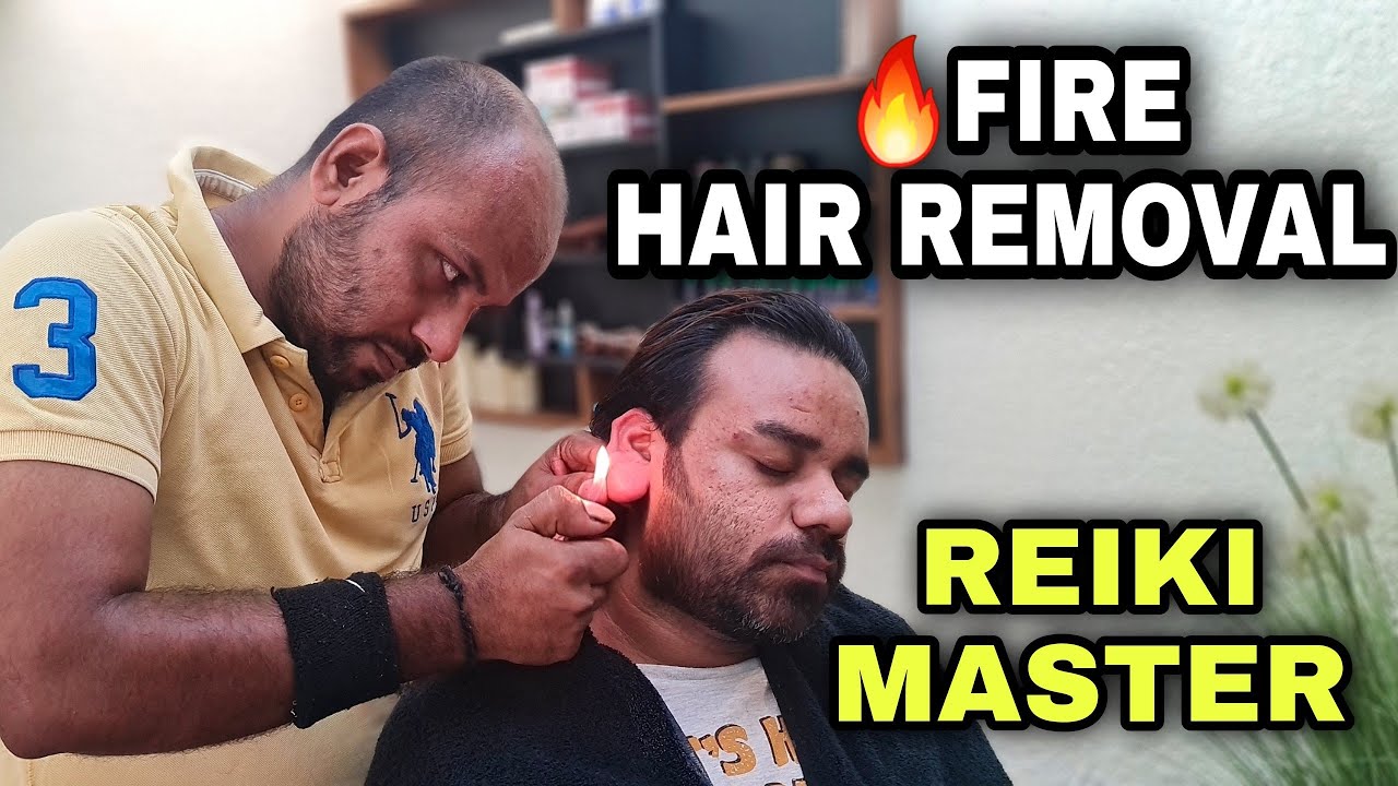 REIKI MASTER 🔥 FIRE HAIR REMOVAL HEAD MASSAGE WITH NECK CRACKING BY