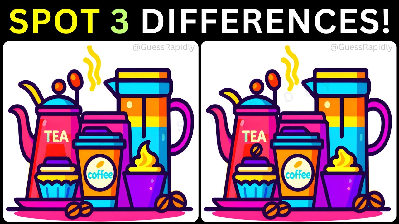 🎯Освойте головоломку: найдите все три🧠【#505 Головоломка: Найдите 3 отличия】