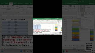 Excel Page Numbering Made Easy! Add "P of N" in Center Footer on Inventory Worksheet |MOS Excel Exam