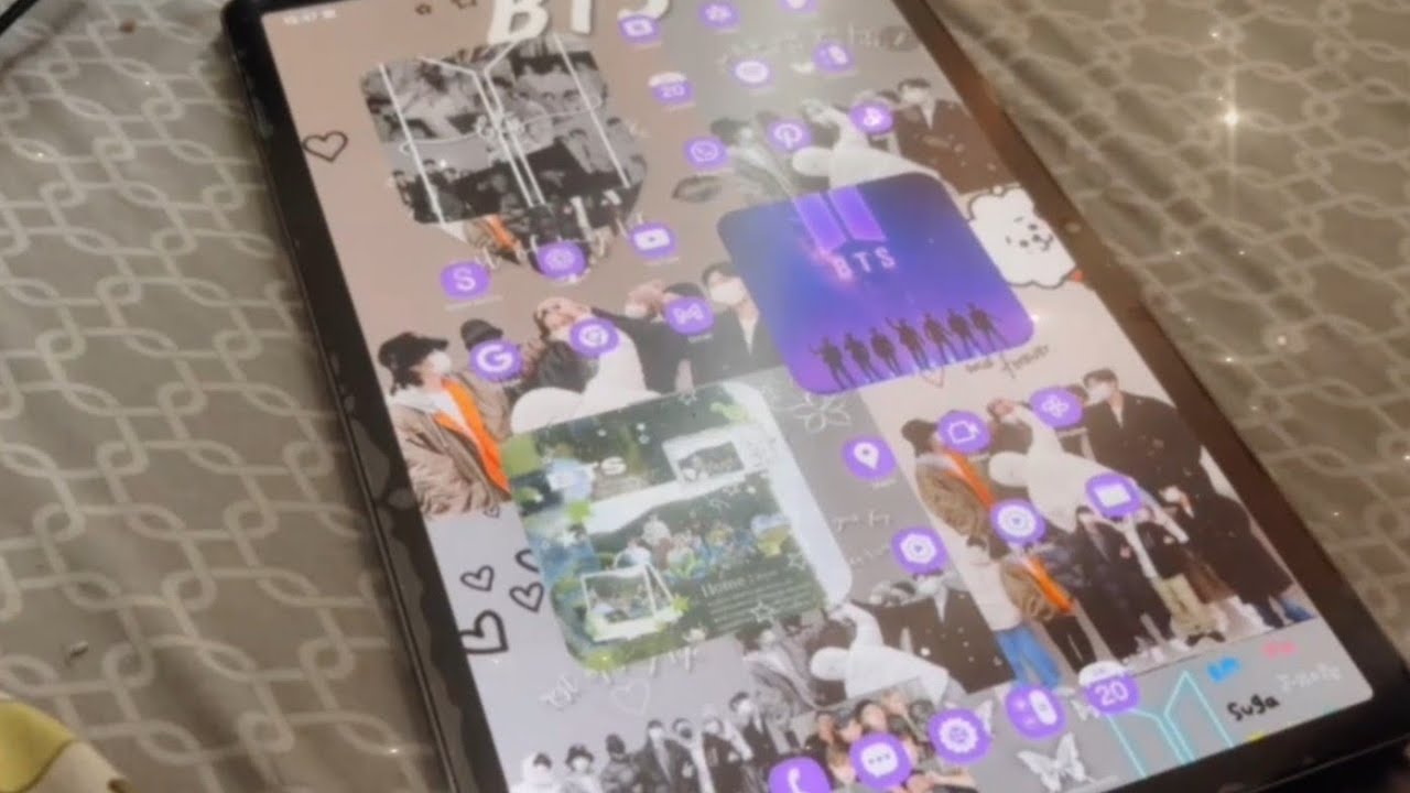 Making my tablet asthetic BTS purple 💜 theme 