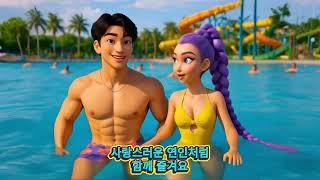 Water Gun War! Rumi Caught Between Jinu And Mira! | Kpop Demon Hunters