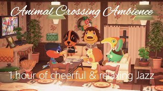 Animal Crossing Turkey Day Gathering 🍂 Cheerful Jazz & Fire Crackling 🍂 No Ads