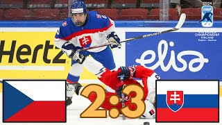 ČESKO VS SLOVENSKO ČTVRTFINÁLE SESTŘIH MISTROVSTVÍ SVĚTA V HOKEJI U18 (MS U18) 2024