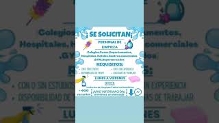 Se solicitan personal de limpieza #noticias #short #limpieza
