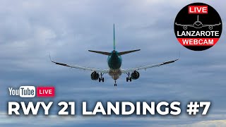 LANZAROTE AIRPORT RWY21 LANDINGS #7 | LanzaroteWebcam