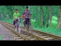 incredible ! cycling on railroad | amazing cycle stunts by talented person