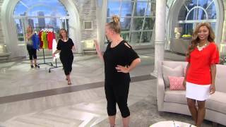 Susan Graver Liquid Knit Tiered Split Sleeve Top with Pat James-Dementri