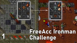 Tibia Ironman FreeACC Challenge - Leaving Rookgaard - Episode 1