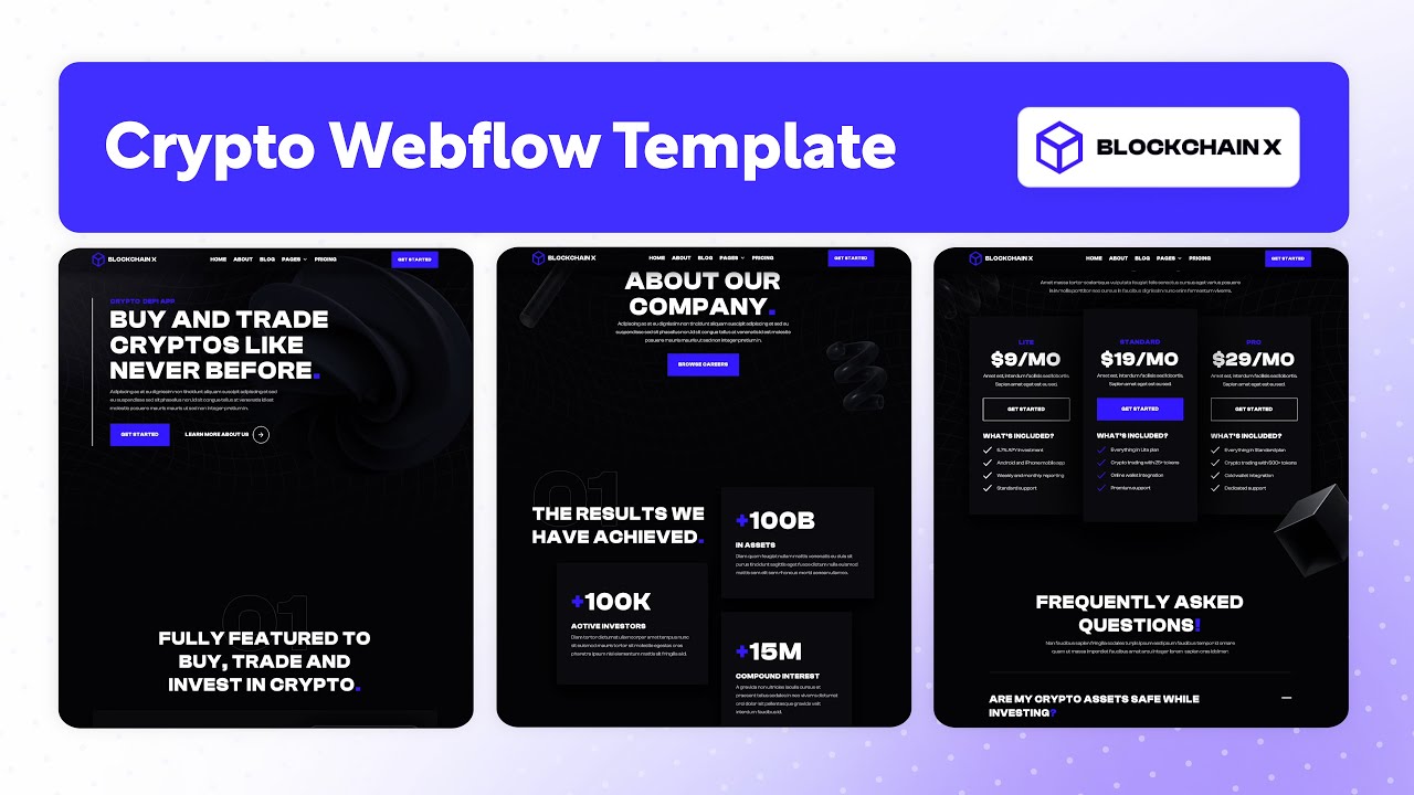 Blockchain & Crypto Website Template | Blockchain X - BRIX Templates