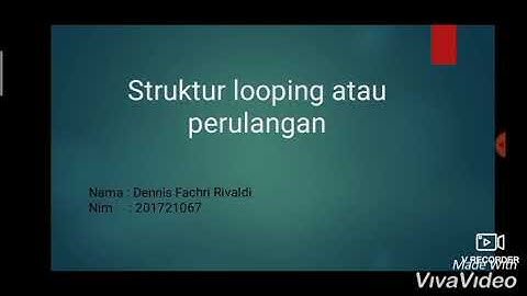 TUGAS ALGORITMA DAN PEMROGRAMAN "STRUKTUR LOOPING ATAU PERULANGAN"