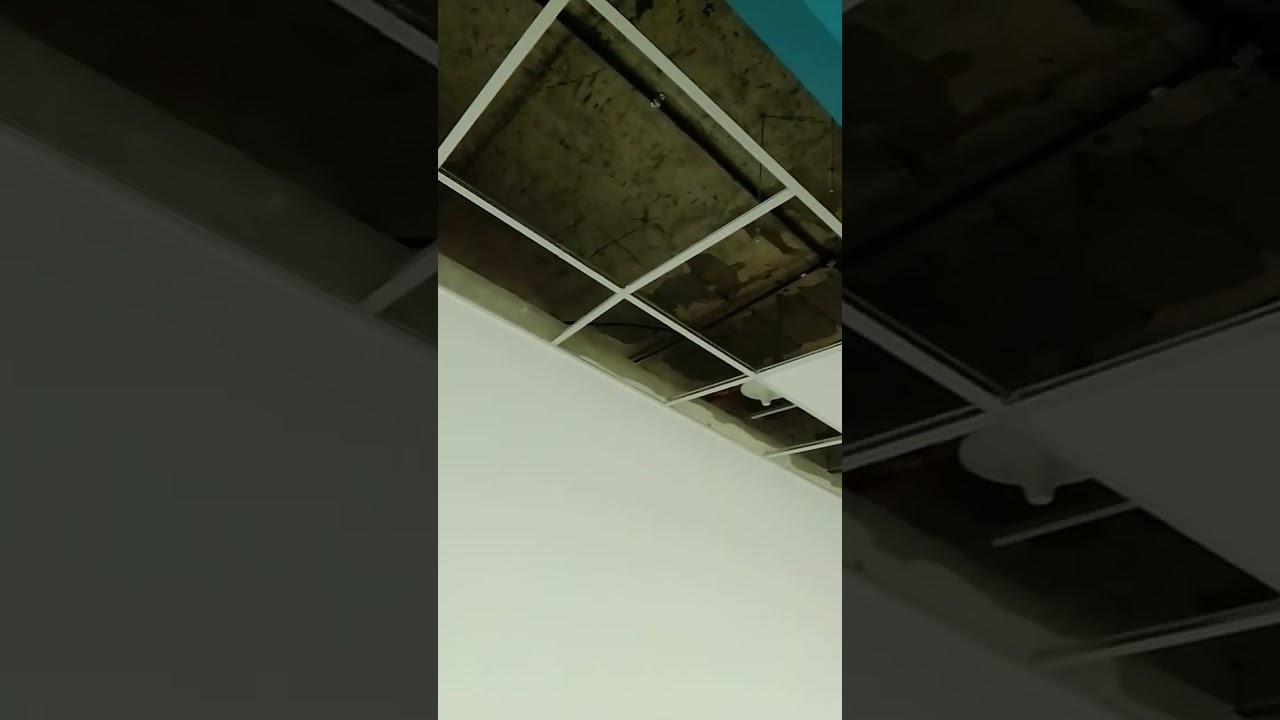 Sound proof ceiling Step 1. Grid and then install acoustic panel.