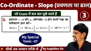 Slope (प्रवणता या ढाल) - Co-Ordinate Geometry || Rly Group-D/NTPC/SSC || Math Tricks By Kapildeo Sir