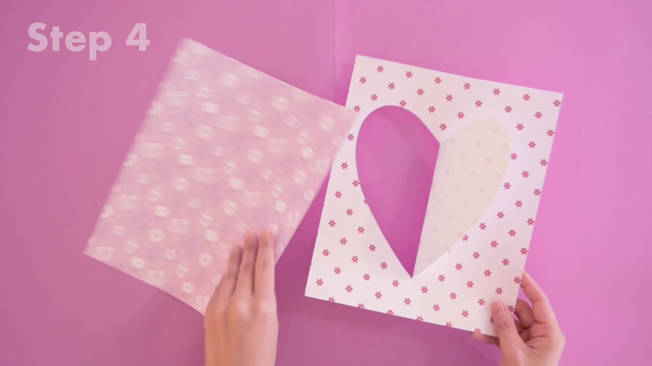 心形窗口礼品袋| 通过打印制作方法制作纸艺图库, image size:1280x720