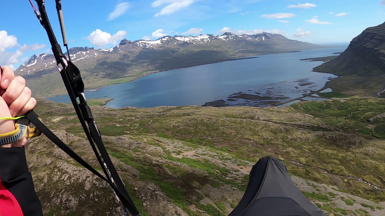 Paragliding in Iceland, Fossardalur, full lenght flight — Fossárdalur — video poster