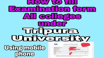 Tripura University College examination form fill up