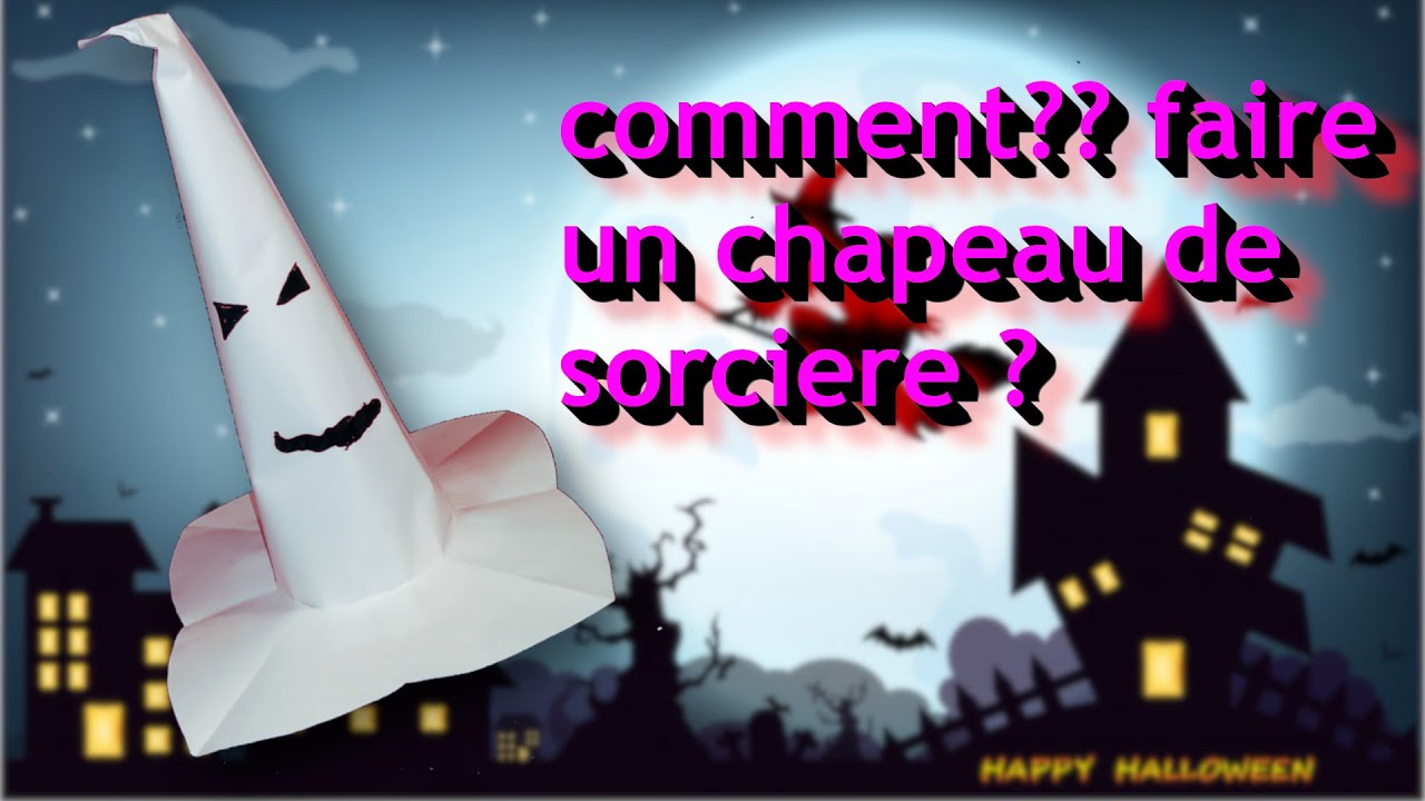 Diy:comment faire un chapeau de sorcière en papier? - YouTube