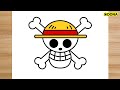 How to draw one piece logo step by step  easy