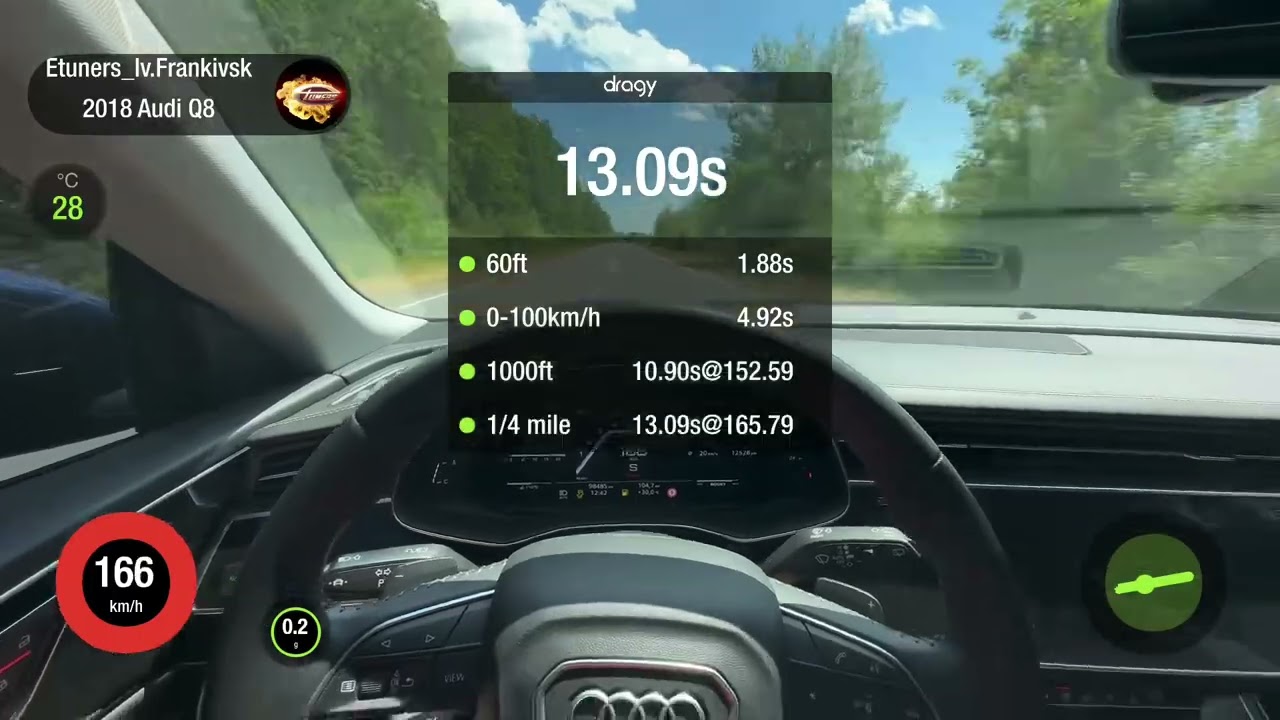 AUDI Q8 3.0TFSI STAGE 2 ETUNERS 0-100 1/4 100-200 DRAGY