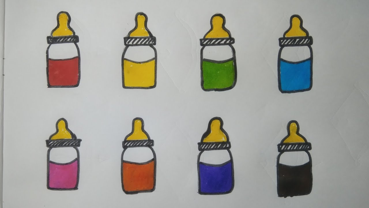 Milk Bottle Drawing And Coloring