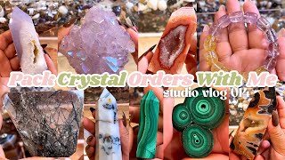 Pack Crystal Orders with Me | Crystal Studio Vlog 014 | Lavender Carnelian Orders! #coldbrewcrystals