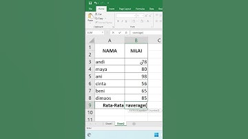 Rumus Rata-rata (AVERAGE) Ms. Excel #shorts