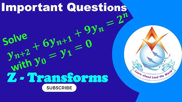 Solution of Difference Equation 𝑦_(𝑛+2)+6𝑦_(𝑛+1)+9𝑦_𝑛=2^𝑛, with 𝑦_0=𝑦_1=0 Using Z-transform method